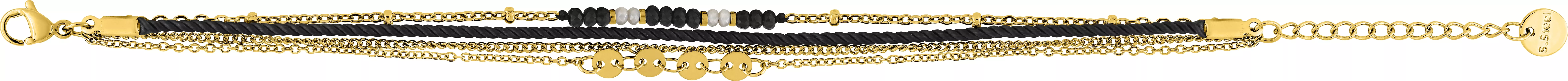 Bracelet Acier Doré Basilise Nylon Cristal - Bracelet en Acier - Bijoux en Vogue