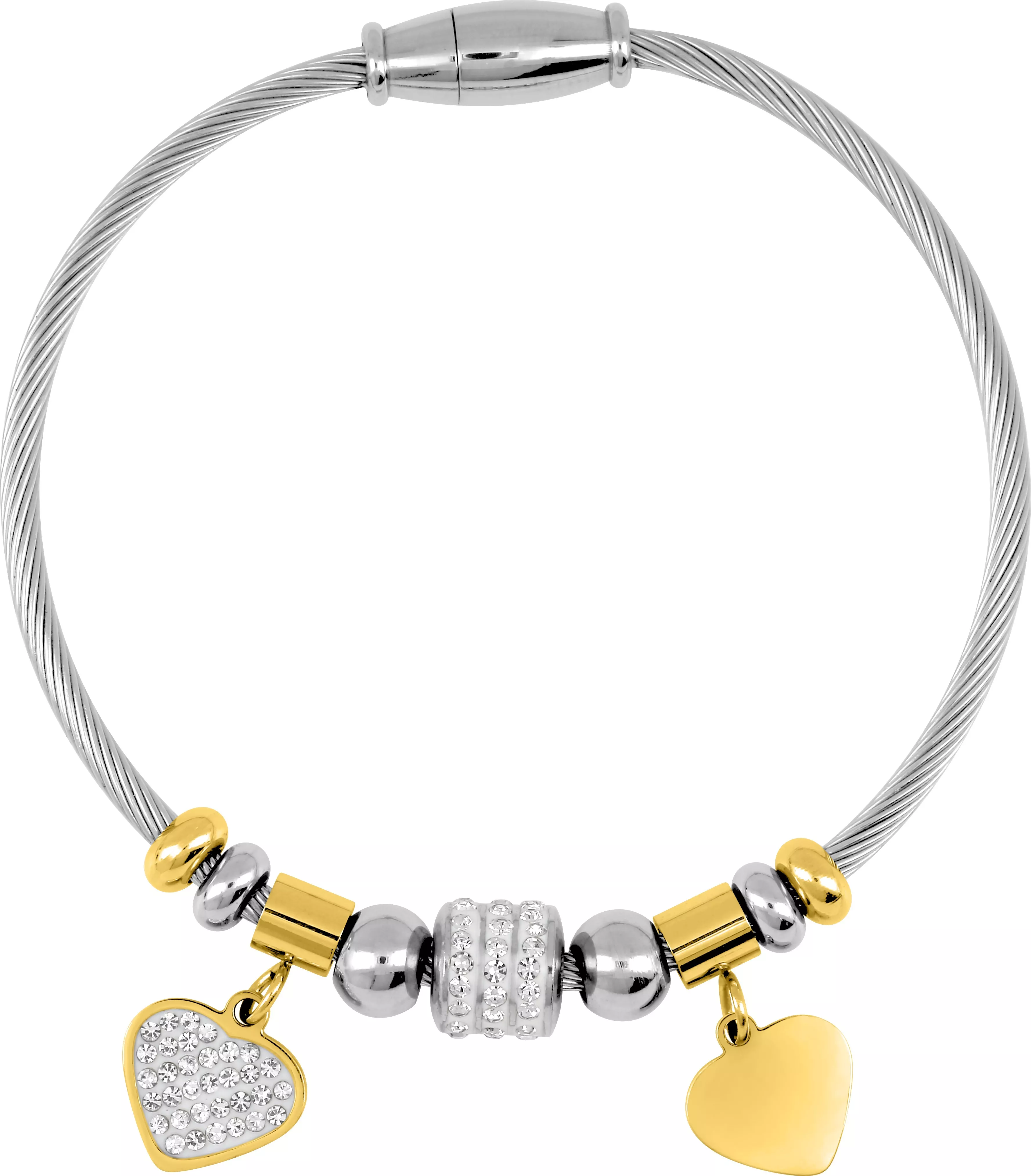 Bracelet Acier Doré Nandie Coeur - Bracelet en Acier - Bijoux en Vogue