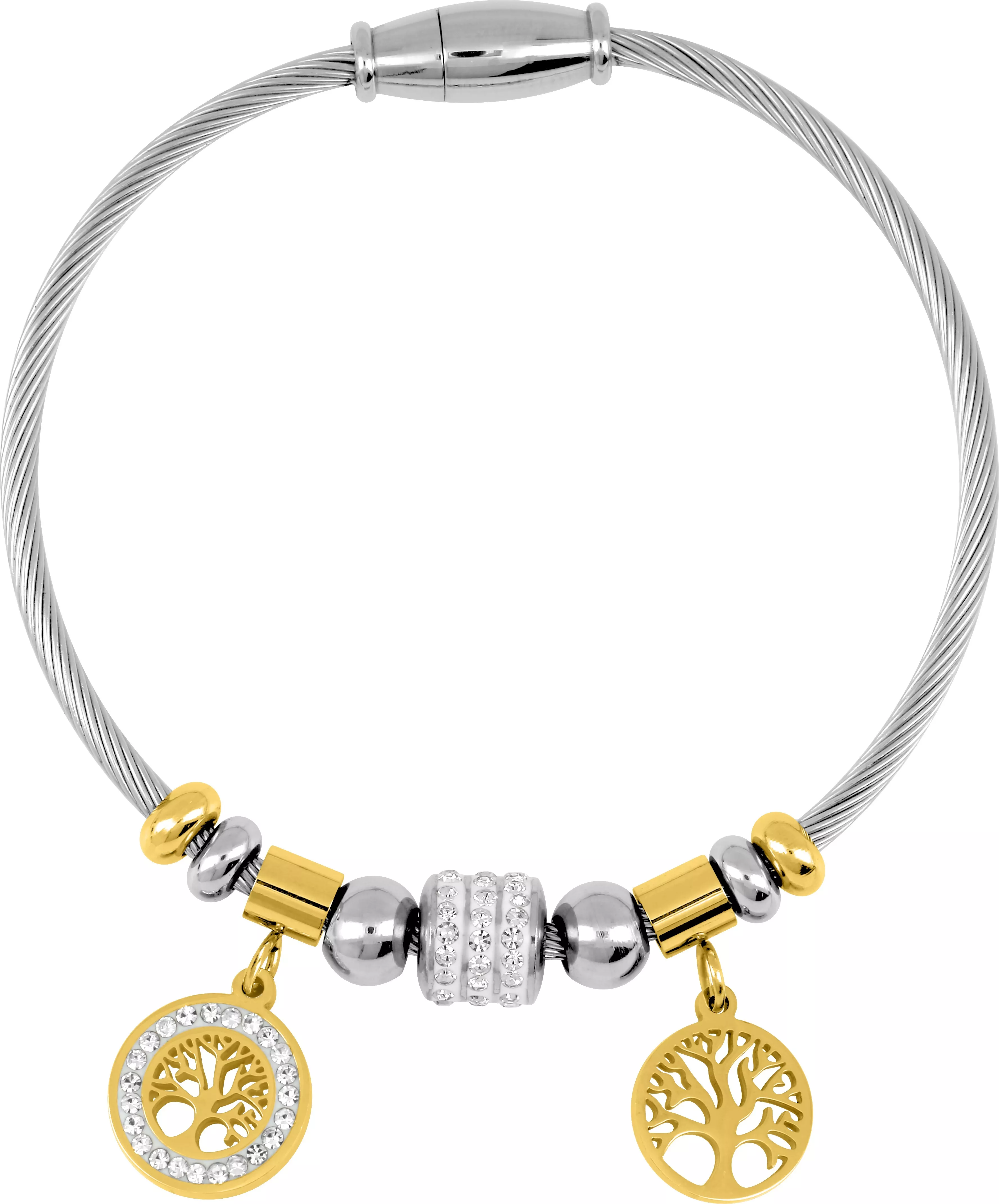 Bracelet Acier Doré Arbre de Vie - Bracelet en Acier - Bijoux en Vogue