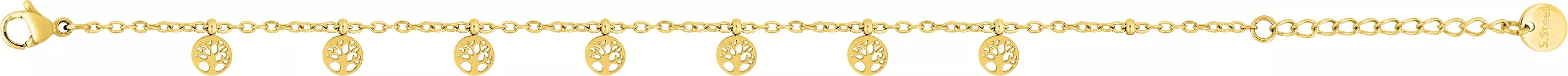 Bracelet Acier Doré Arbre de Vie - Bracelet en Acier - Bijoux en Vogue