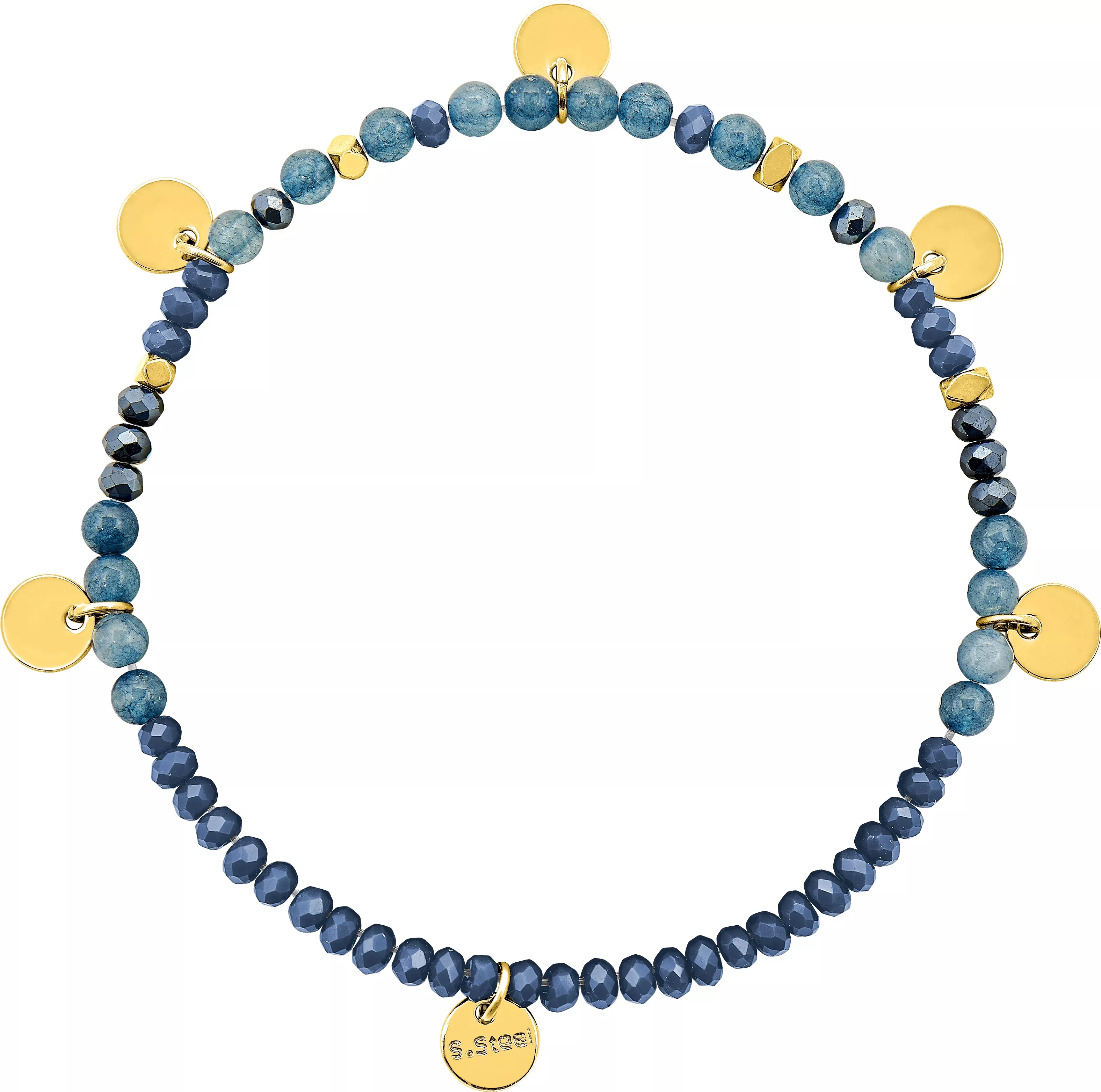 Bracelet Acier Doré Dorotika Lapis Lazuli Pampille - Bracelet en Acier - Bijoux en Vogue