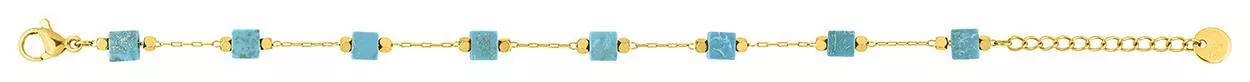 Bracelet Acier Doré Ventimiglia Turquoise - Bracelet en Acier - Bijoux en Vogue