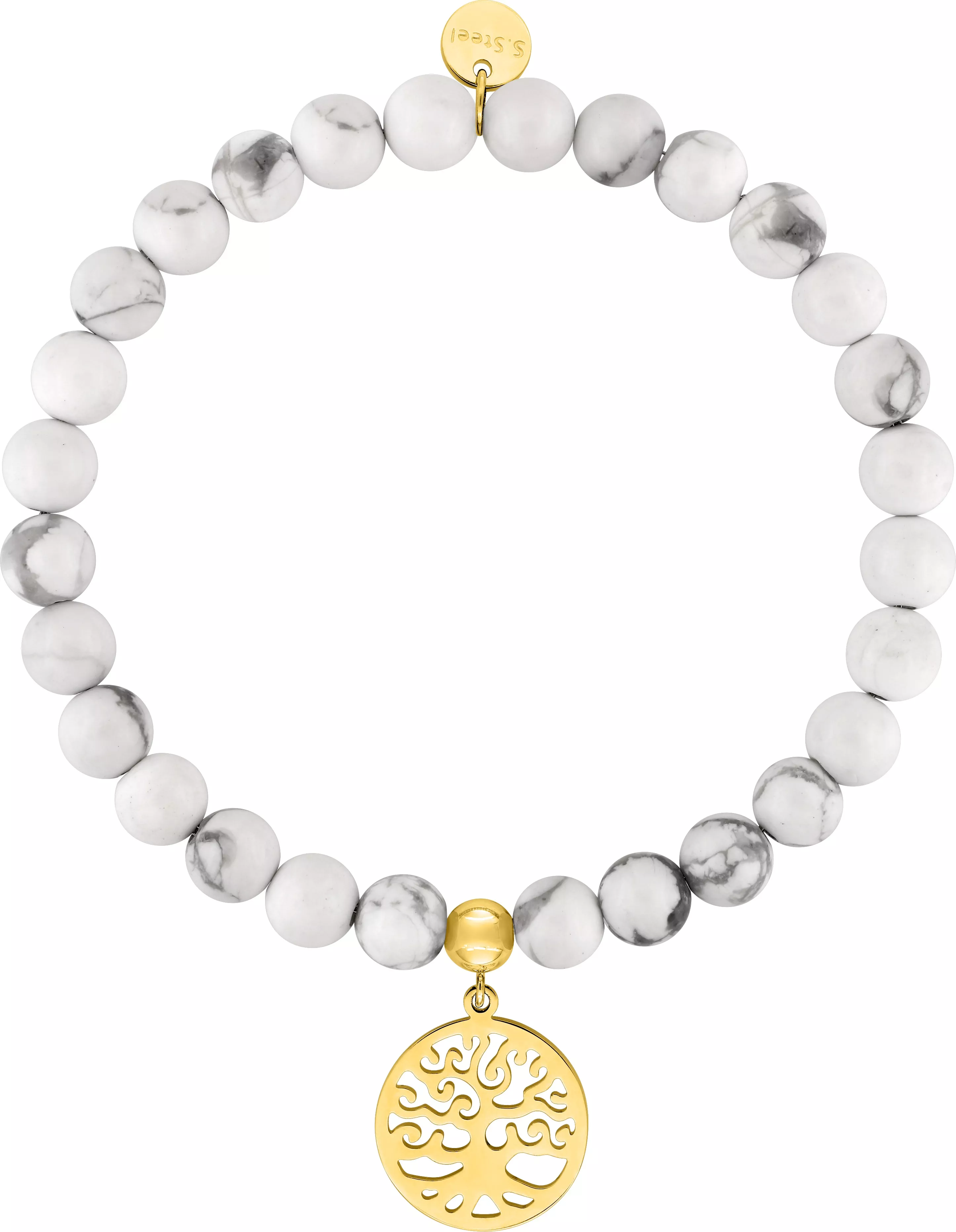 Bracelet Acier Doré Behnaz Turquoise Blanc - Bracelet en Acier - Bijoux en Vogue