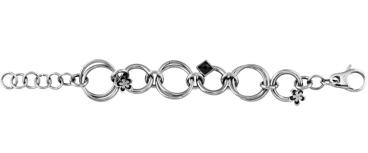 Bracelet anneaux Rassamimanana fleuris Fantaisie - Bracelet en Acier