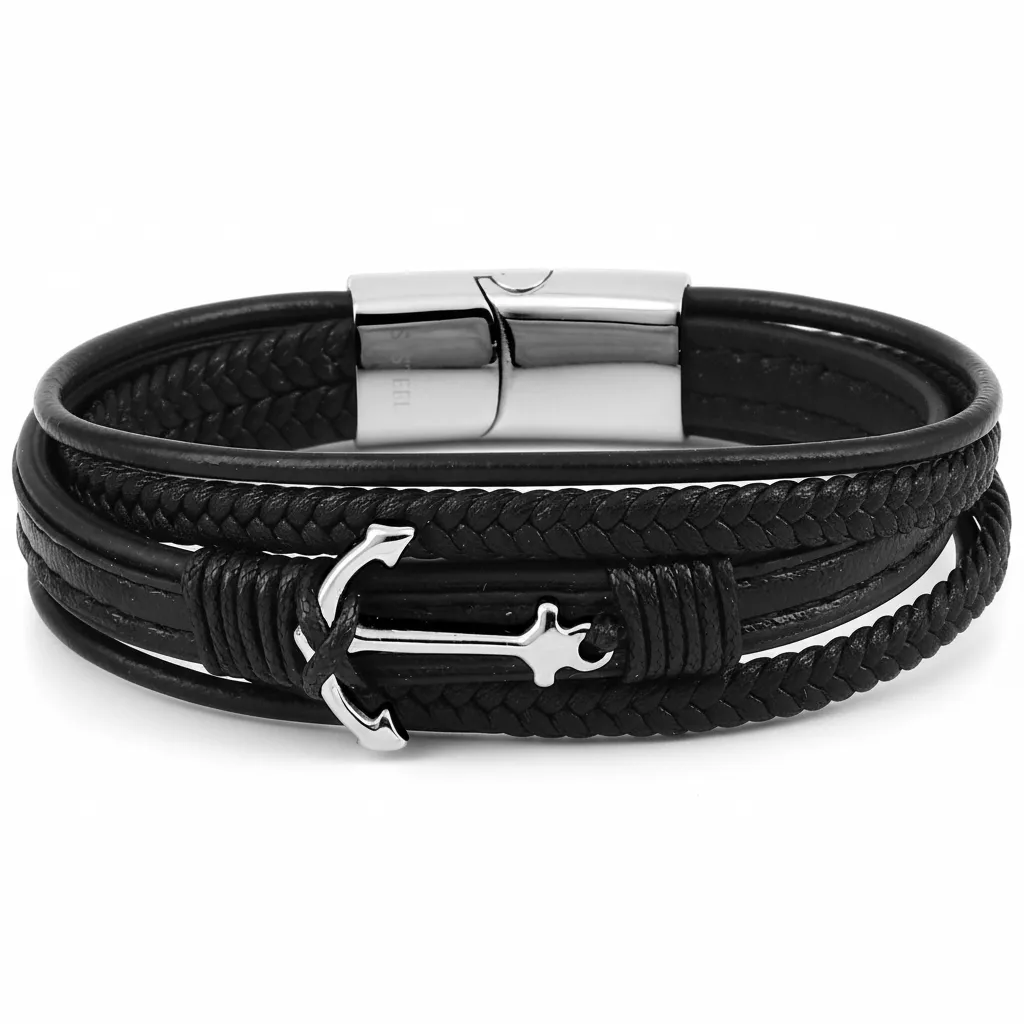Bracelet Homme Acier Chanhpheng Ancre Marine - Bracelet en Acier
