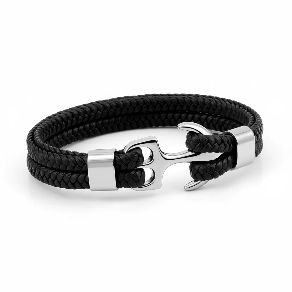 Bracelet Homme Acier Faradji Ancre Marine - Bracelet en Acier