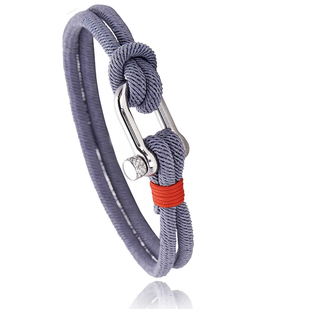 Bracelet corde et acier Lerian Cihadsalih rouge - Bracelet en Acier - Bijoux en Vogue