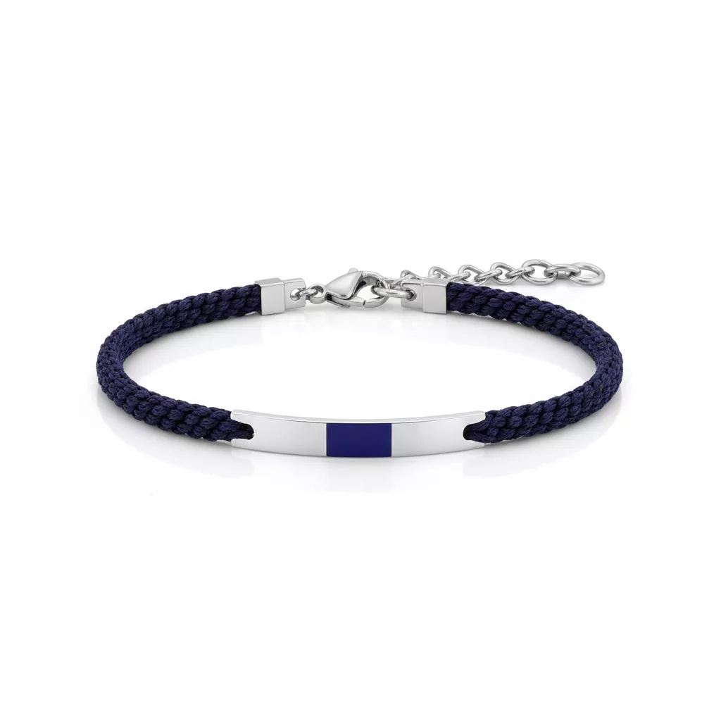 Bracelet Homme Acier Carmelo Lapis Lazuli - Bracelet en Acier - Bijoux en Vogue