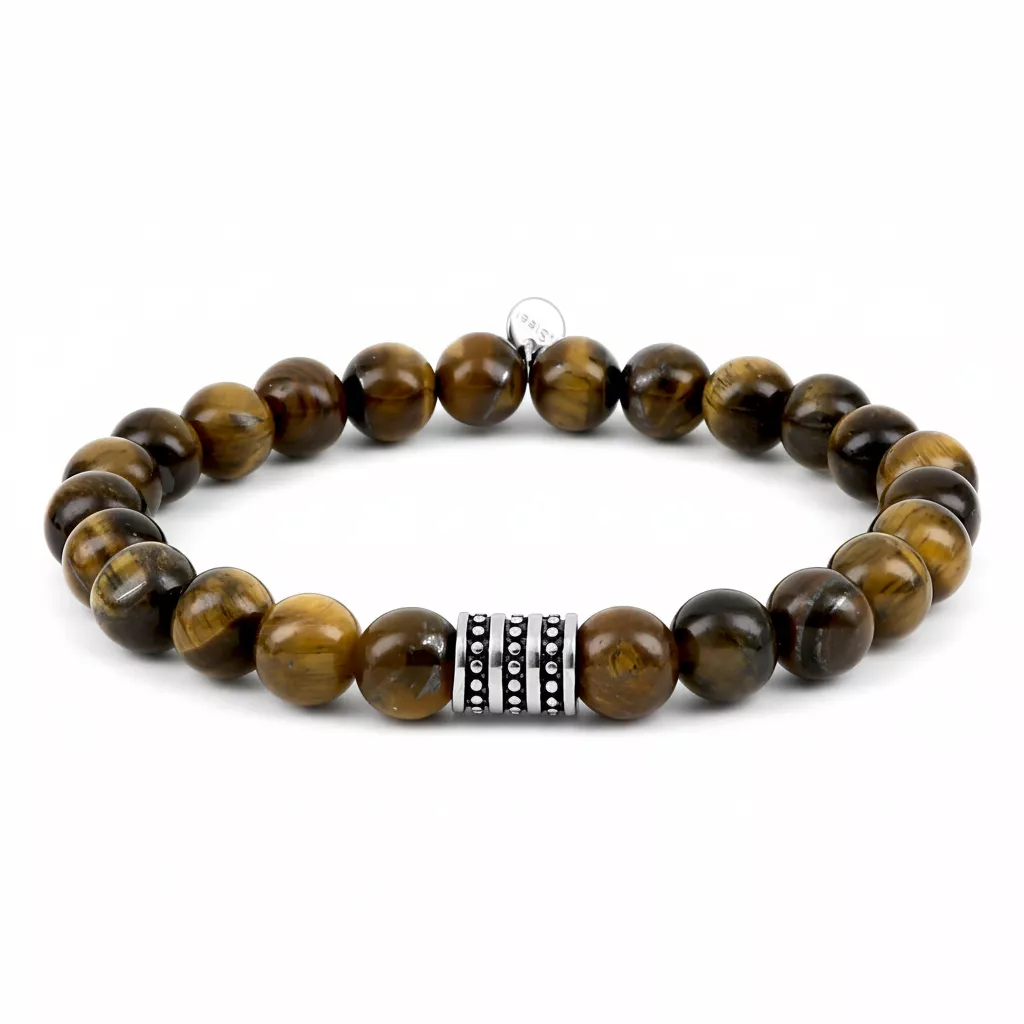 Bracelet Homme Acier Anongsack Oeil de tigre - Bracelet en Acier
