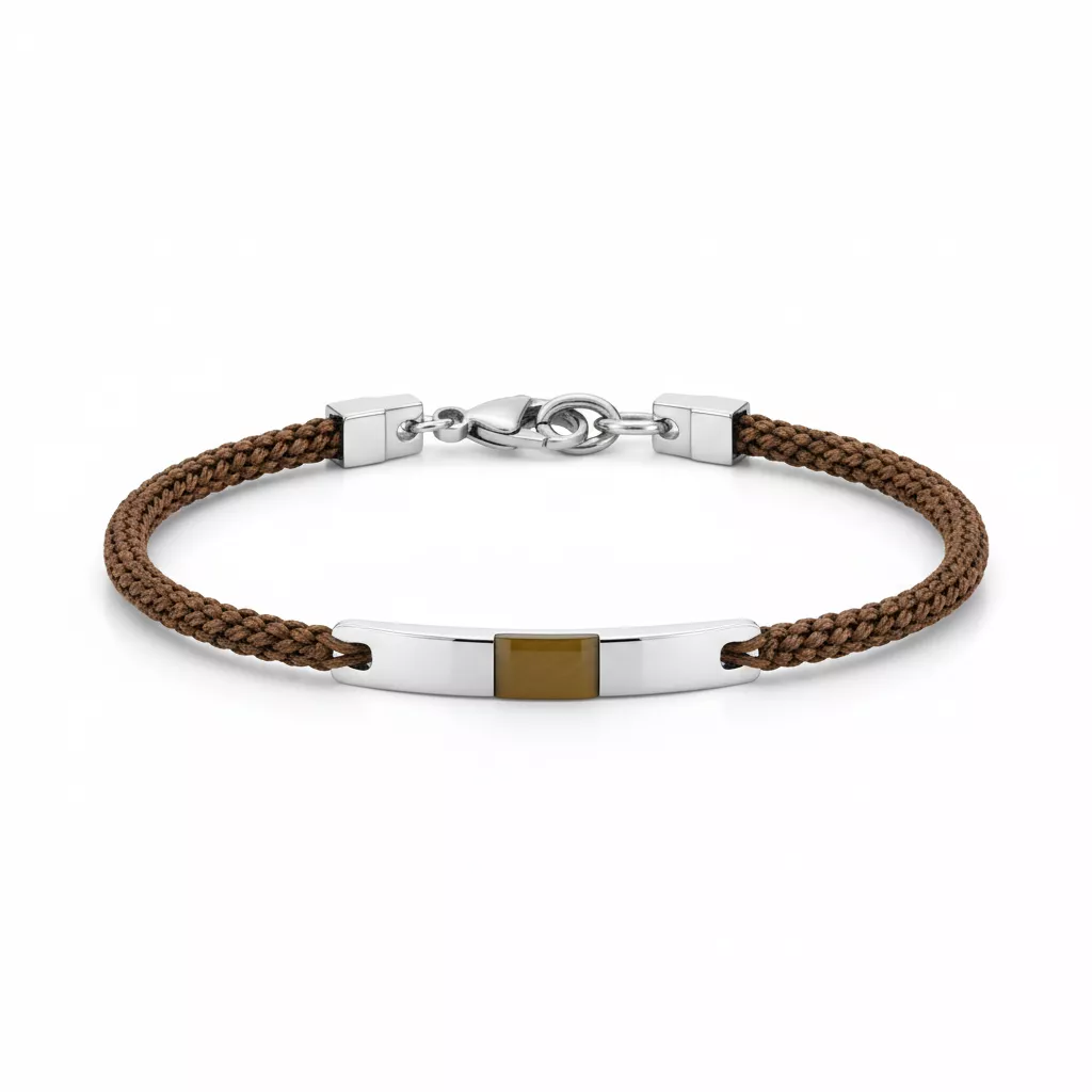Bracelet Homme Acier Doriel Oeil de tigre - Bracelet en Acier - Bijoux en Vogue