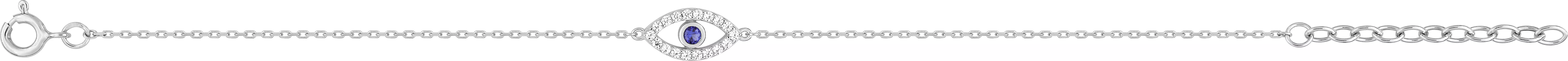 Bracelet Argent Machita Zirconium Blanc Bleu Mauvais Oeil - Bracelet en Argent 925