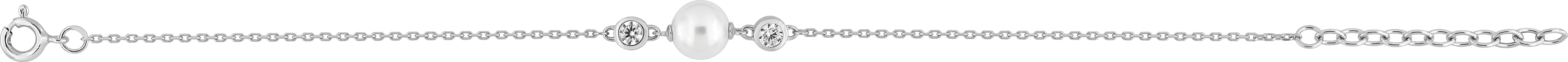 Bracelet Argent Aselle Zirconium Perles d'imitation - Bracelet en Argent 925