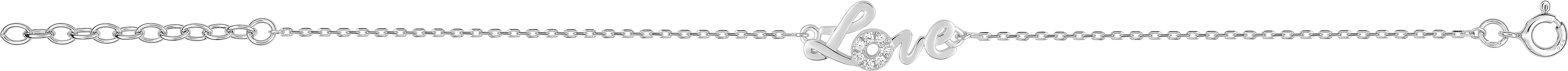 Bracelet Argent Madala Zirconium Love - Bracelet en Argent 925