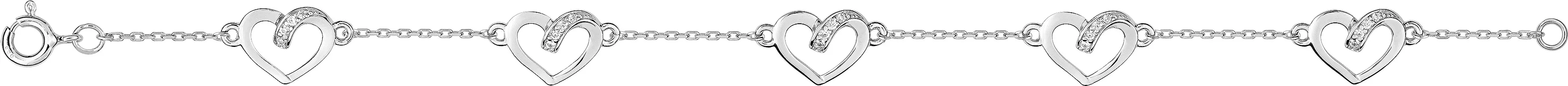 Bracelet Argent Michimasa Zirconium Coeur - Bracelet en Argent 925