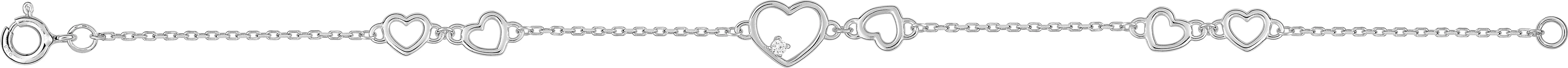 Bracelet Argent Nithia Zirconium Coeur - Bracelet en Argent 925