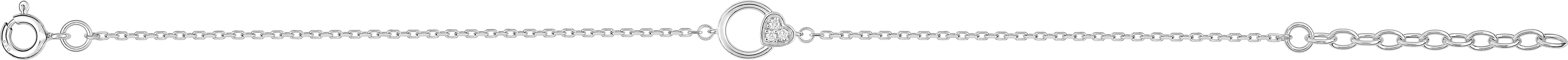 Bracelet Argent Mahadia Zirconium Coeur - Bracelet en Argent 925