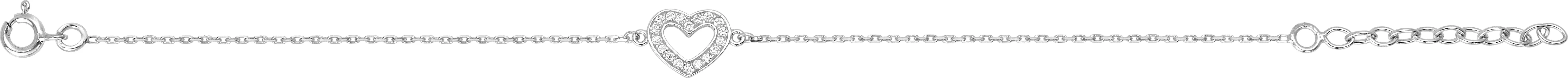 Bracelet Argent Vitoria Zirconium Coeur - Bracelet en Argent 925