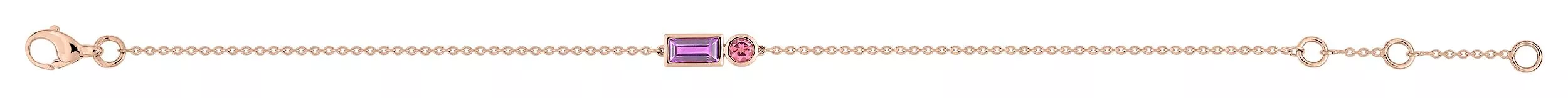 Bracelet Chaîne Or Rose Améthyste - Bracelet en Or 750 18k - Bijoux en Vogue