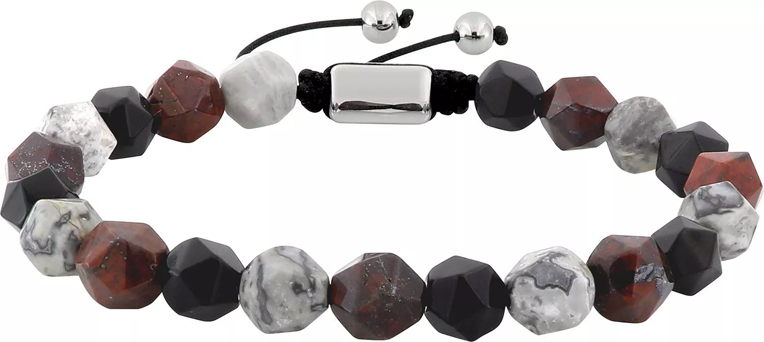 Bracelet Cordon Acier noir Prairie Agate Noir - Bracelet en Acier - Bijoux en Vogue