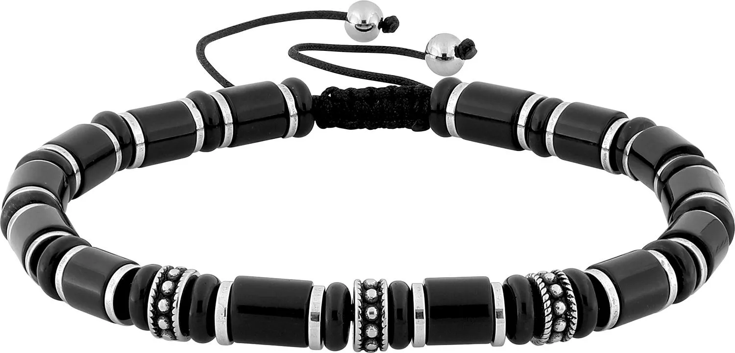 Bracelet Cordon Acier noir Cadena Agate - Bracelet en Acier - Bijoux en Vogue