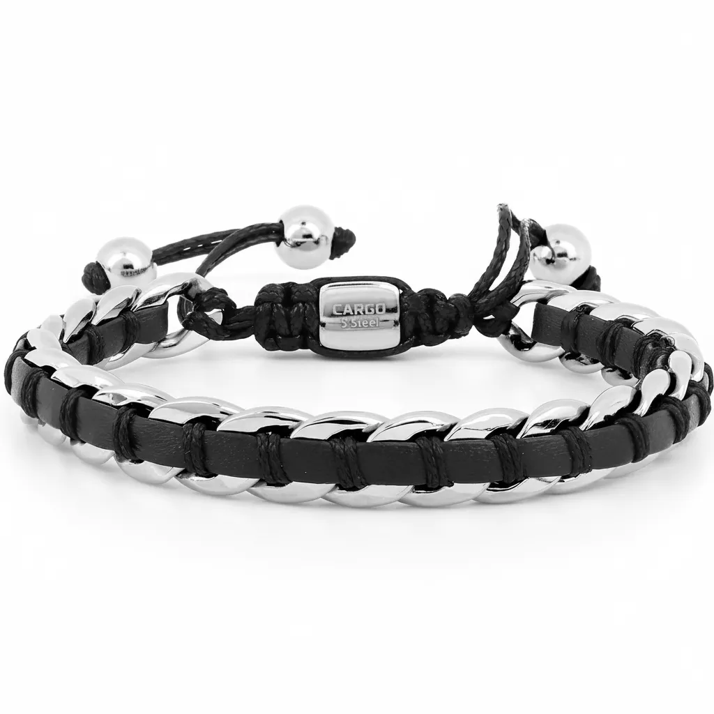 Bracelet Cordon Homme Acier noir Murciano - Bracelet en Acier - Bijoux en Vogue