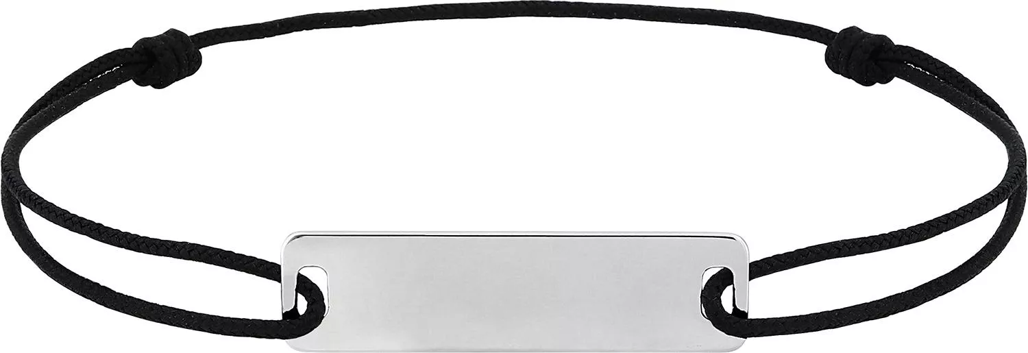 Bracelet Cordon Argent Buanderie noir - Bracelet en Argent 925 - Bijoux en Vogue
