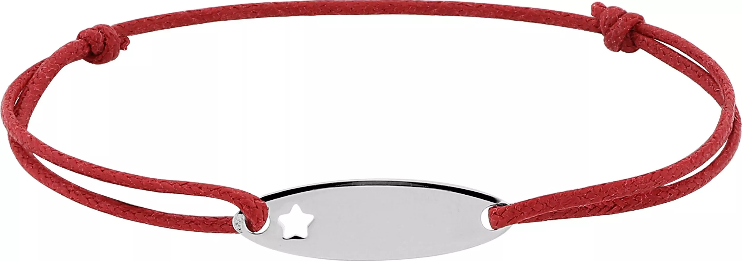 Bracelet Cordon Argent Udelca rouge - Bracelet en Argent 925 - Bijoux en Vogue