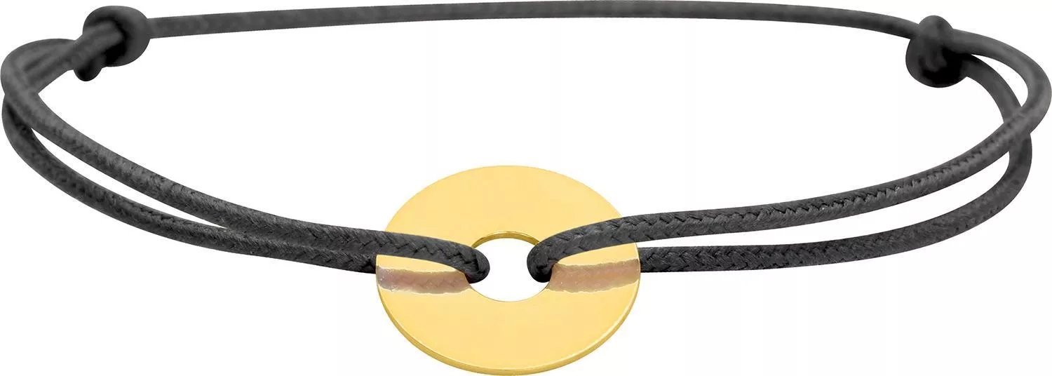 Bracelet Cordon Or Crucienne noir Donuts - Bracelet en Or 375 9k - Bijoux en Vogue