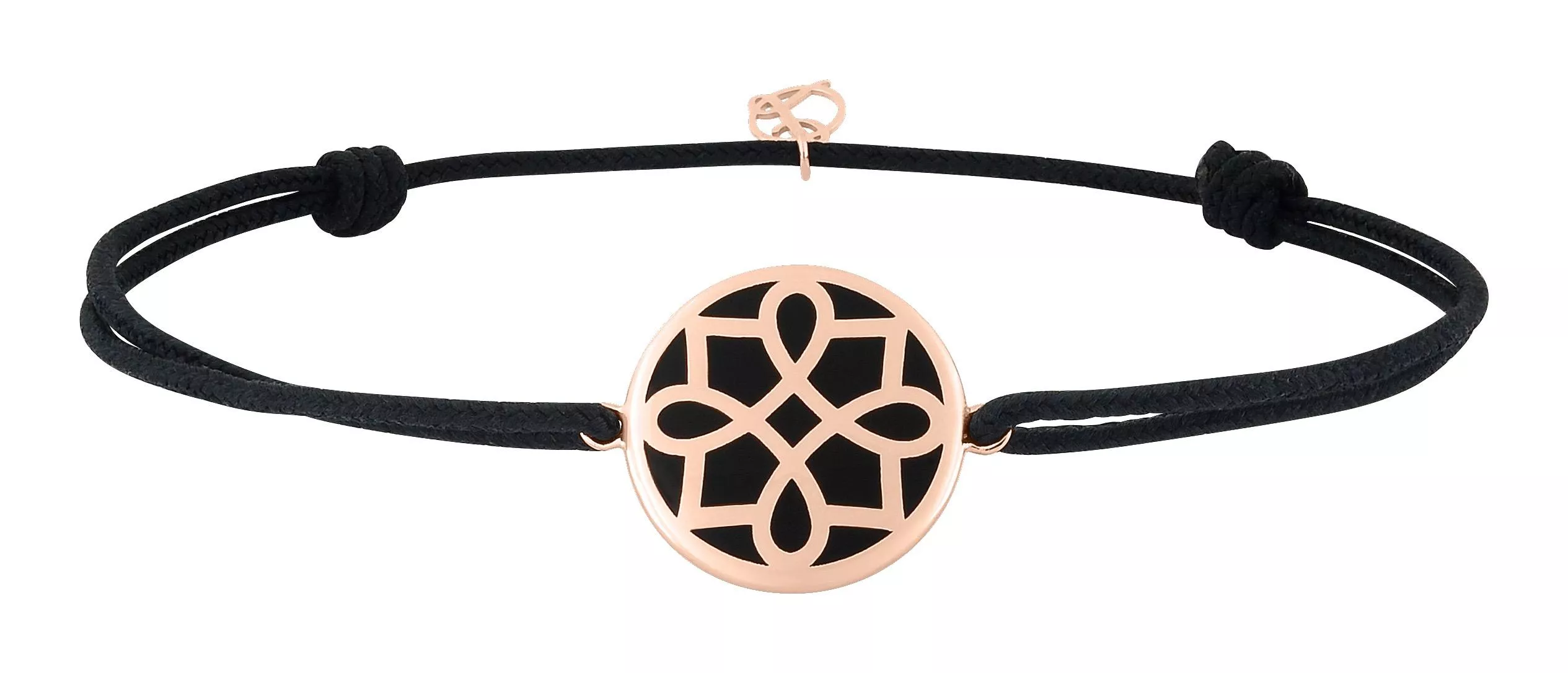 Bracelet Cordon Or Rose Promitha noir - Bracelet en Or 375 9k - Bijoux en Vogue