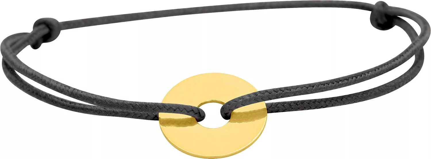 Bracelet Cordon Or Lahcema noir Donuts - Bracelet en Or 750 18k - Bijoux en Vogue