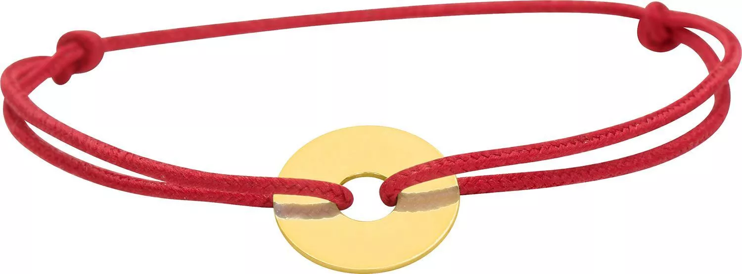 Bracelet Cordon Or Gaitana rouge Donuts - Bracelet en Or 750 18k - Bijoux en Vogue