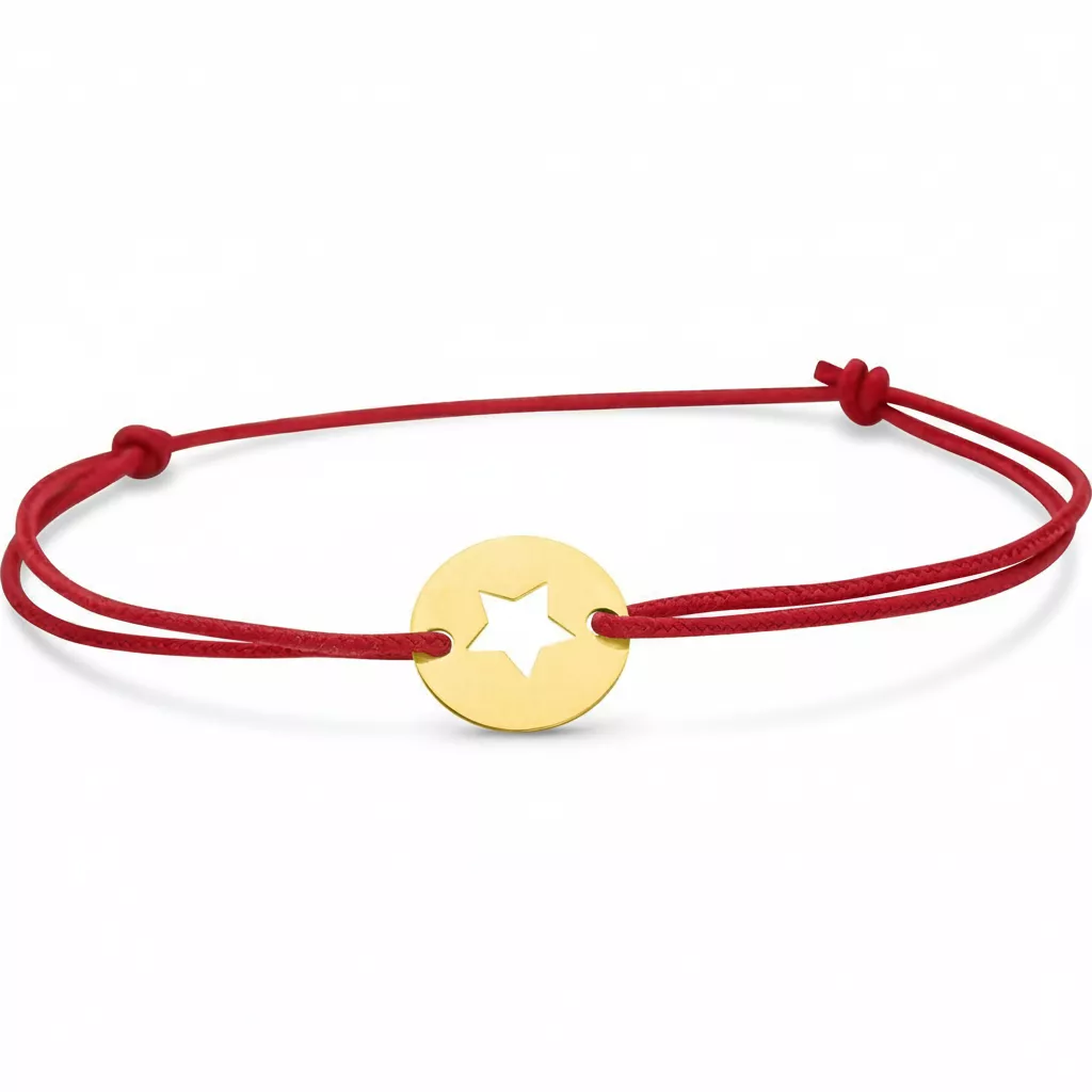 Bracelet Cordon Or rouge Madhumita Étoile - Bracelet en Or 750 18k - Bijoux en Vogue