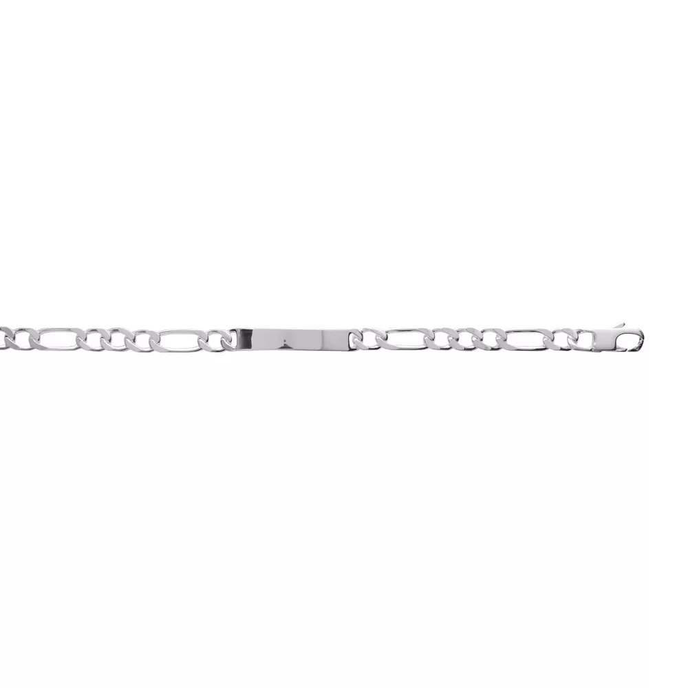 Gourmette maille figaro 1-3 argent brillant Juto 4 - Bracelet en Argent 925 - Bijoux en Vogue