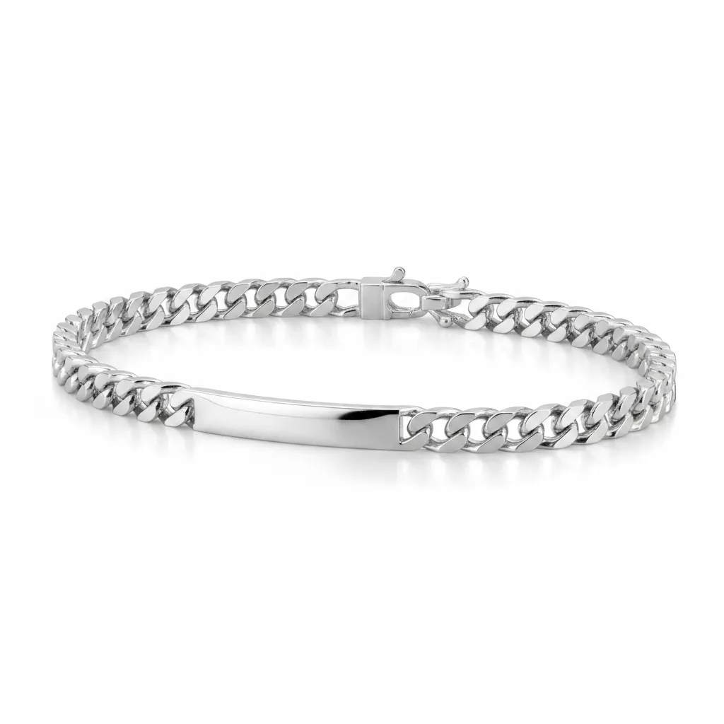 Gourmette Homme Argent Djougou Poli - Bracelet en Argent 925 - Bijoux en Vogue