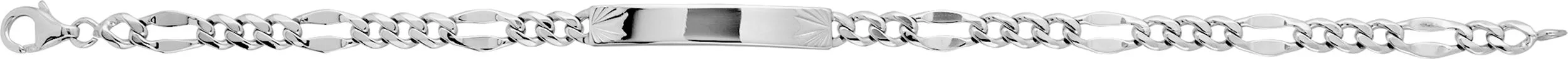 Gourmette Homme Argent Plagnard fantaisie - Bracelet en Argent 925