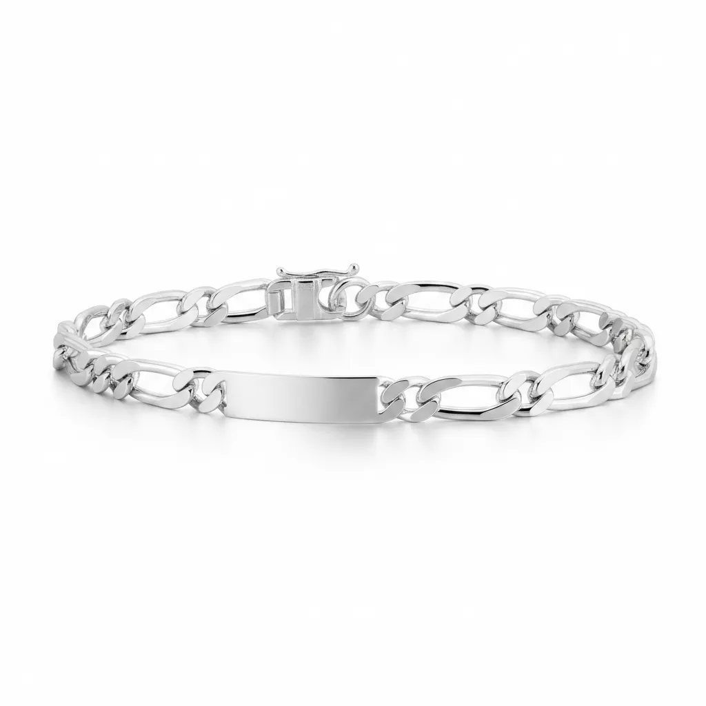 Gourmette Homme Argent Sylwin Poli figaro - Bracelet en Argent 925 - Bijoux en Vogue
