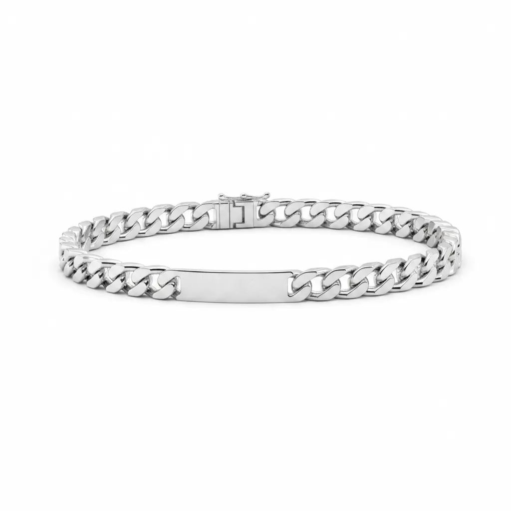 Gourmette Homme Argent Aboulalaa Poli - Bracelet en Argent 925 - Bijoux en Vogue