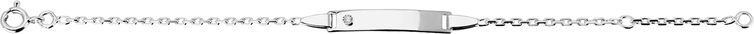 Gourmette Or Blanc Bazely Diamant - Bracelet en Or 375 9k - Bijoux en Vogue