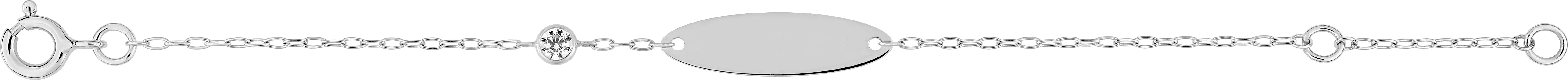 Gourmette Or Blanc Arli Zirconium - Bracelet en Or 375 9k - Bijoux en Vogue