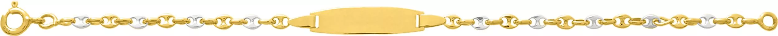 Gourmette Or Jaune et Blanc Cellotin - Bracelet en Or 750 18k - Bijoux en Vogue