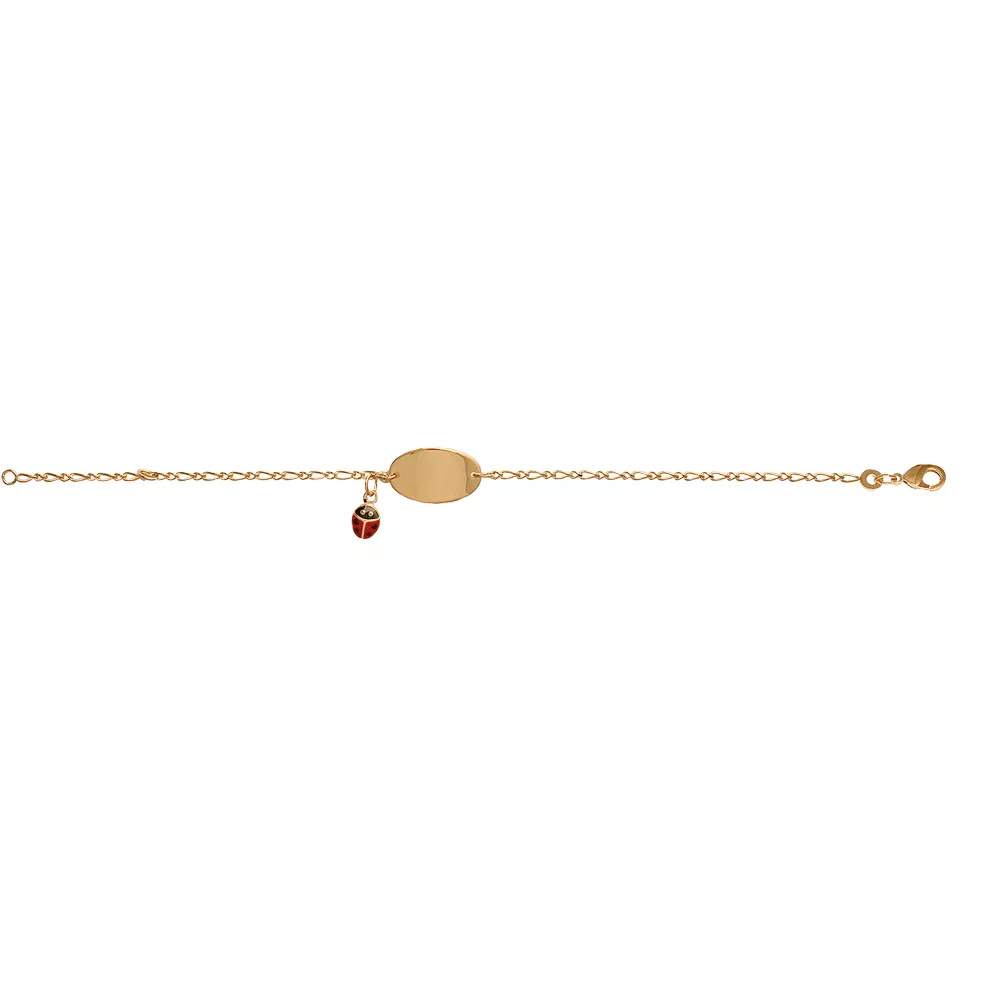 Bracelet plaqué or ovale simple Fah coccinelle - Bracelet en Plaqué Or - Bijoux en Vogue