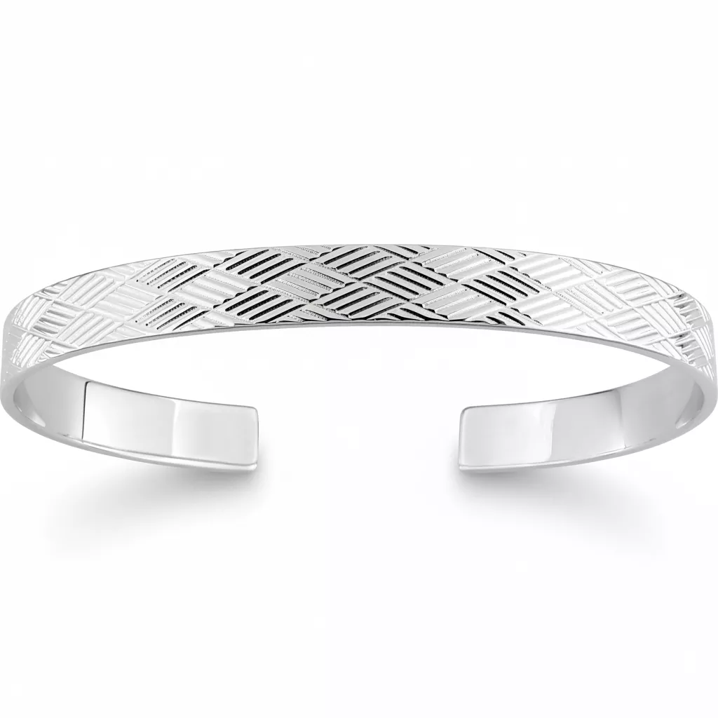 Jonc Homme Argent Carraro - Bracelet en Argent 925 - Bijoux en Vogue