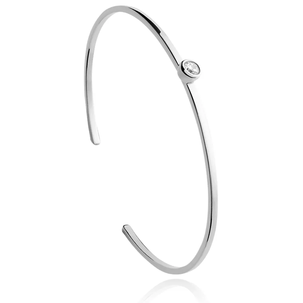 Bracelet Jonc argent 925 Rijarimanga Strass - Bracelet en Argent 925 - Bijoux en Vogue