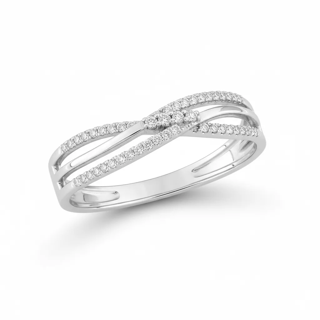 Jonc Argent Gentiana Zirconium - Bracelet en Argent 925 - Bijoux en Vogue