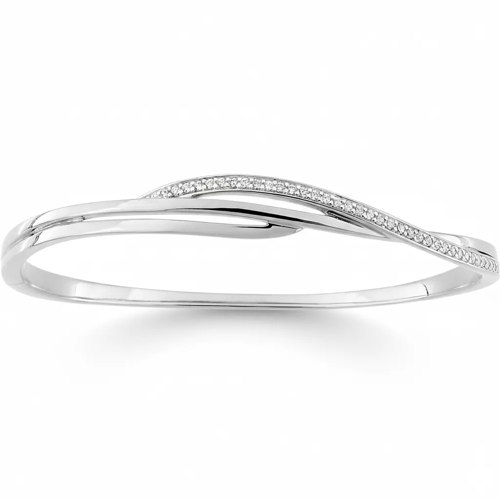 Jonc Argent Vauzelle Zirconium - Bracelet en Argent 925 - Bijoux en Vogue