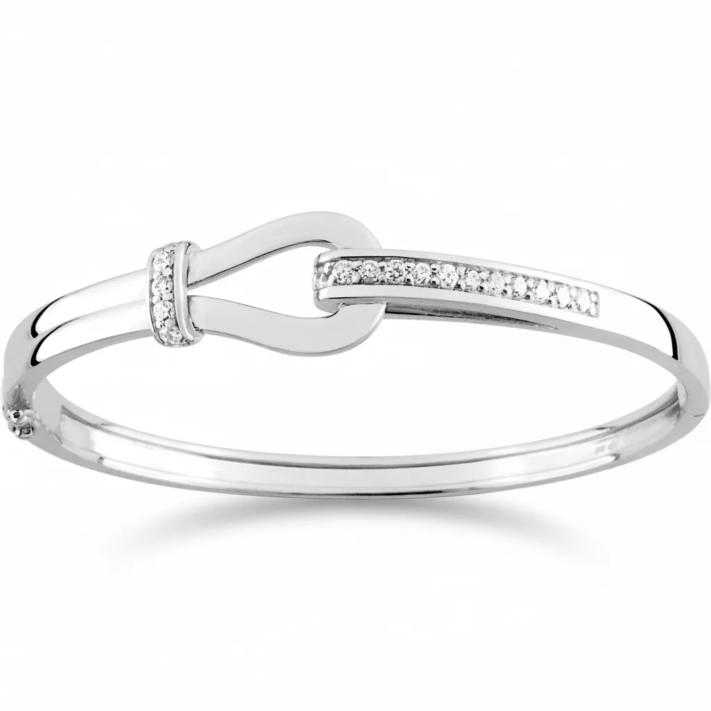 Jonc Argent Antoanella Zirconium - Bracelet en Argent 925 - Bijoux en Vogue