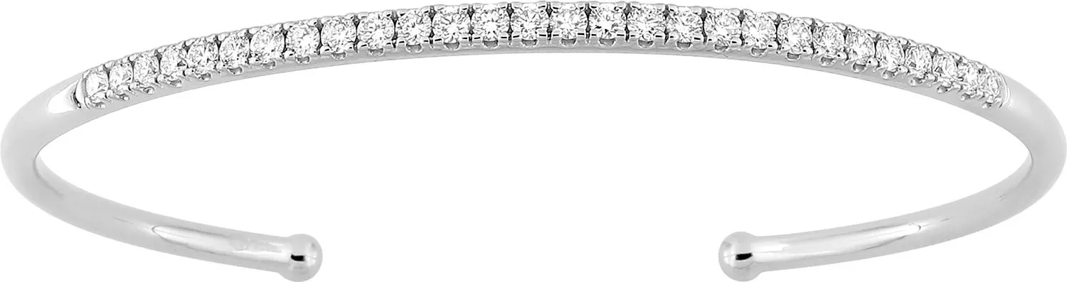 Jonc Or Blanc Zitmia Diamant - Bracelet en Or 375 9k - Bijoux en Vogue