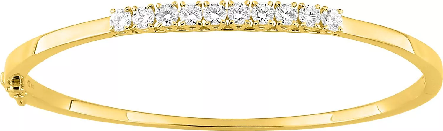 Jonc Or Gihslaine Diamant - Bracelet en Or 375 9k - Bijoux en Vogue