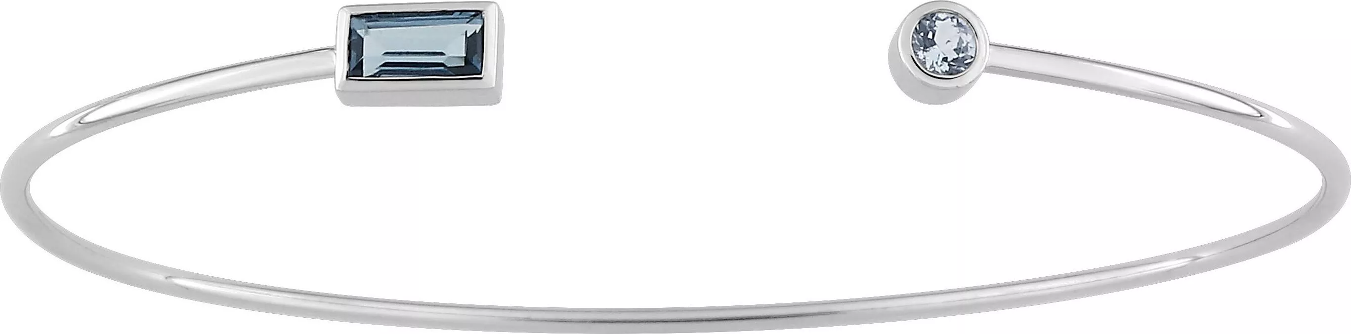 Jonc Or Blanc Adreanne bleu Topaze - Bracelet en Or 750 18k - Bijoux en Vogue