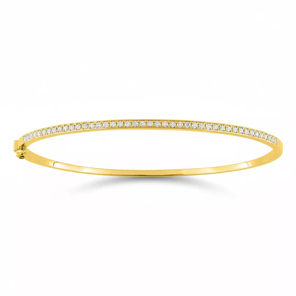 Jonc Or Diamant - Bracelet en Or 750 18k - Bijoux en Vogue